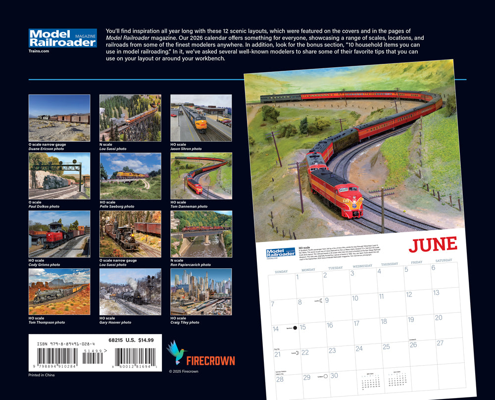 model railroader's 2026 calendar back cover