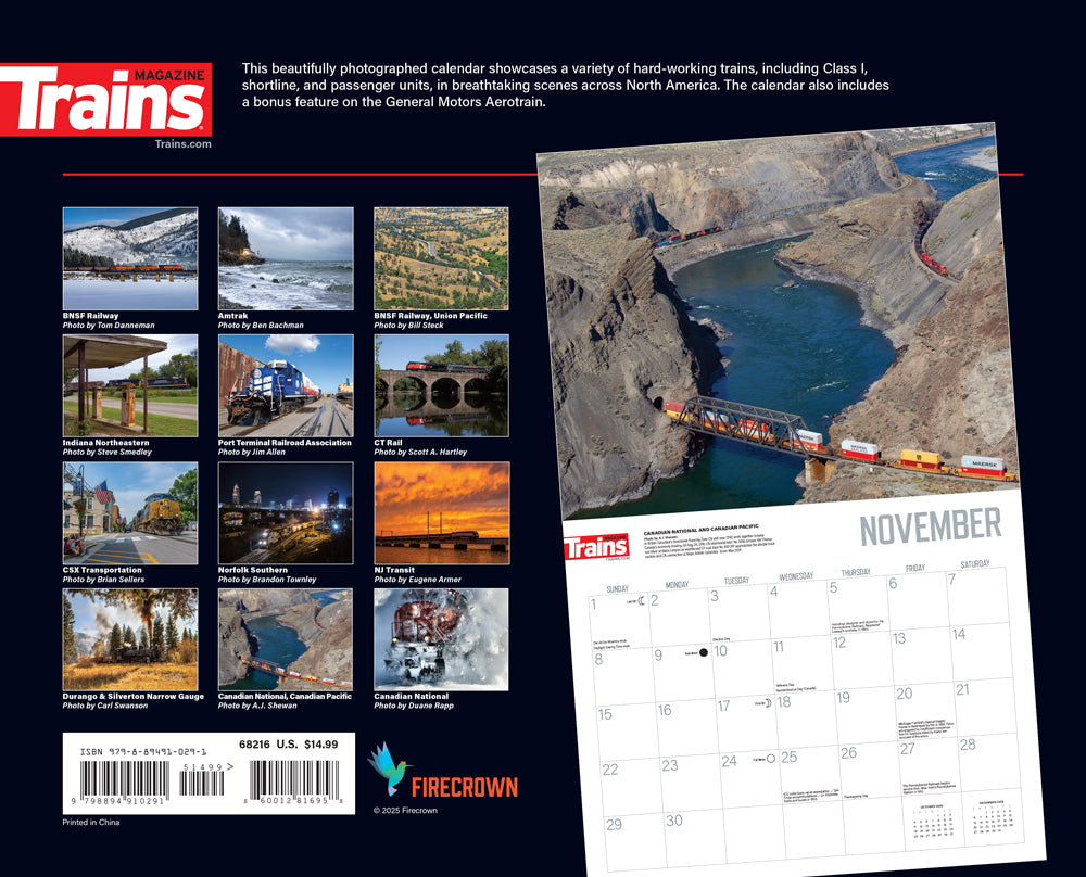 railroading 2026 calendar