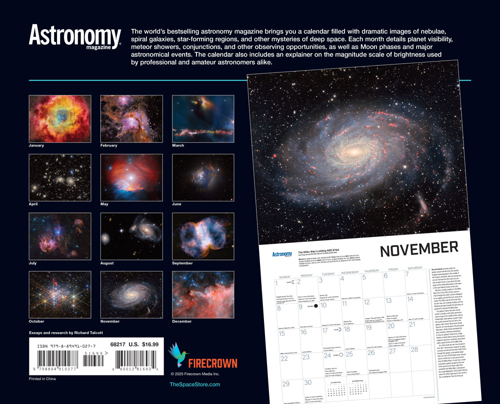 astronomy 2026 calendar back cover