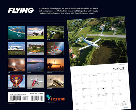 Calendar with airplane images and 'Flying' magazine branding
