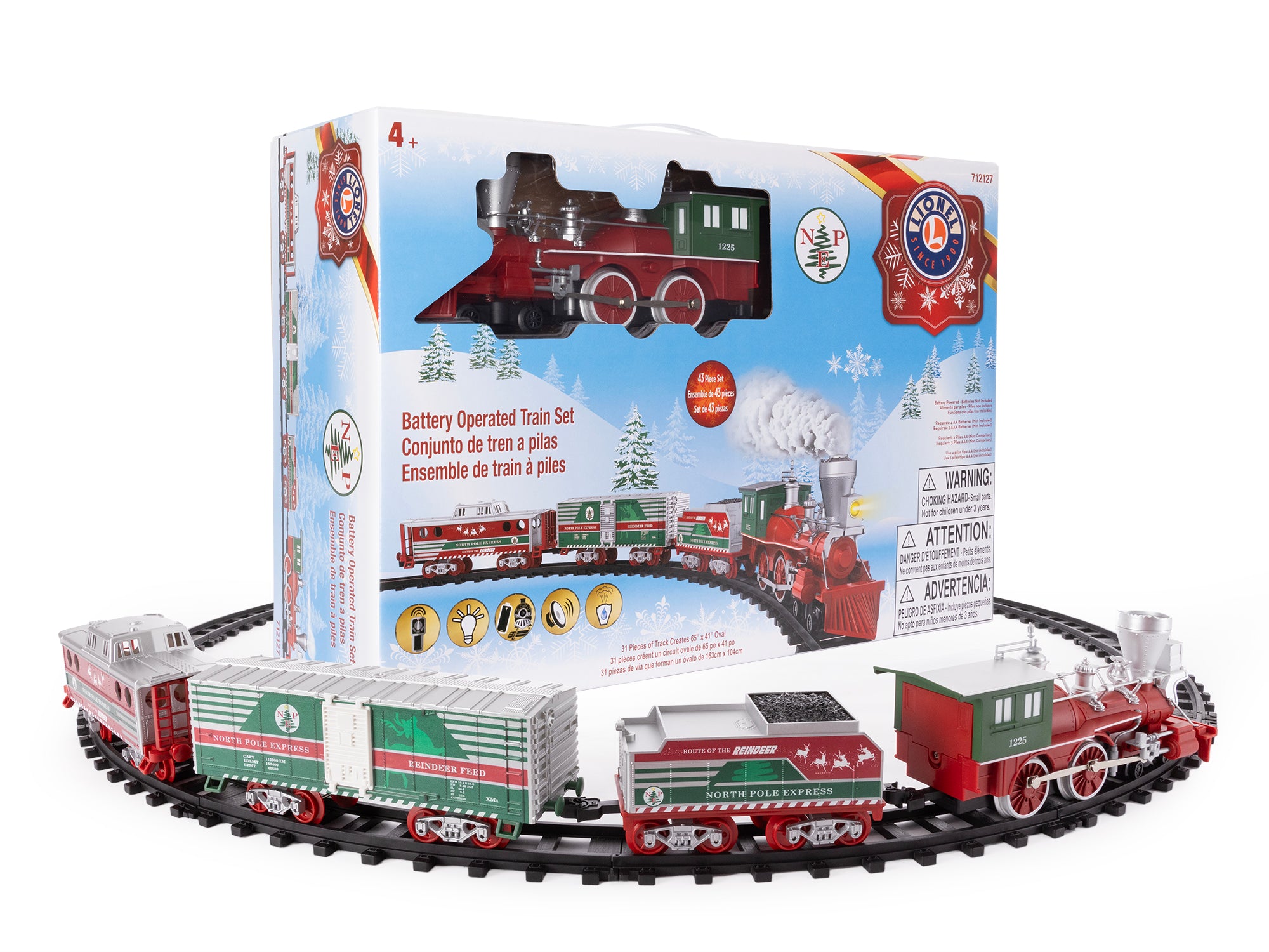 Lionel® North Pole Central Battery Operated O-Gauge Train Set
