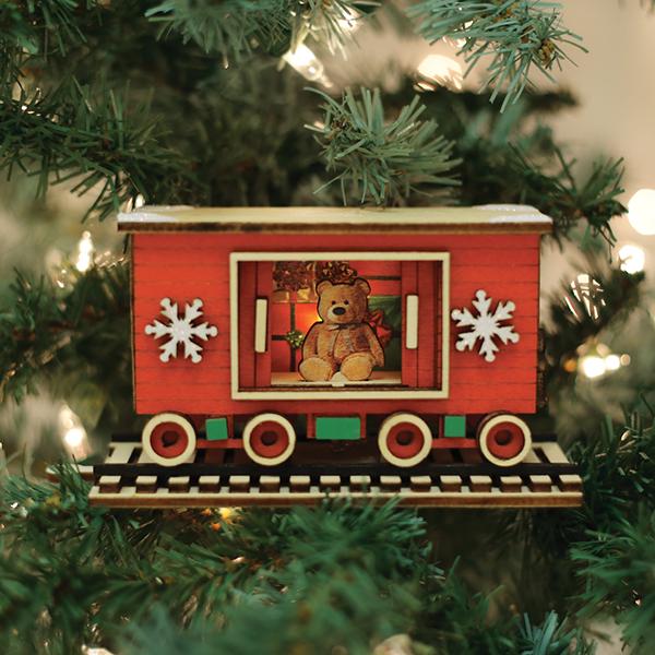 Santa's North Pole Express Box Car Ornament