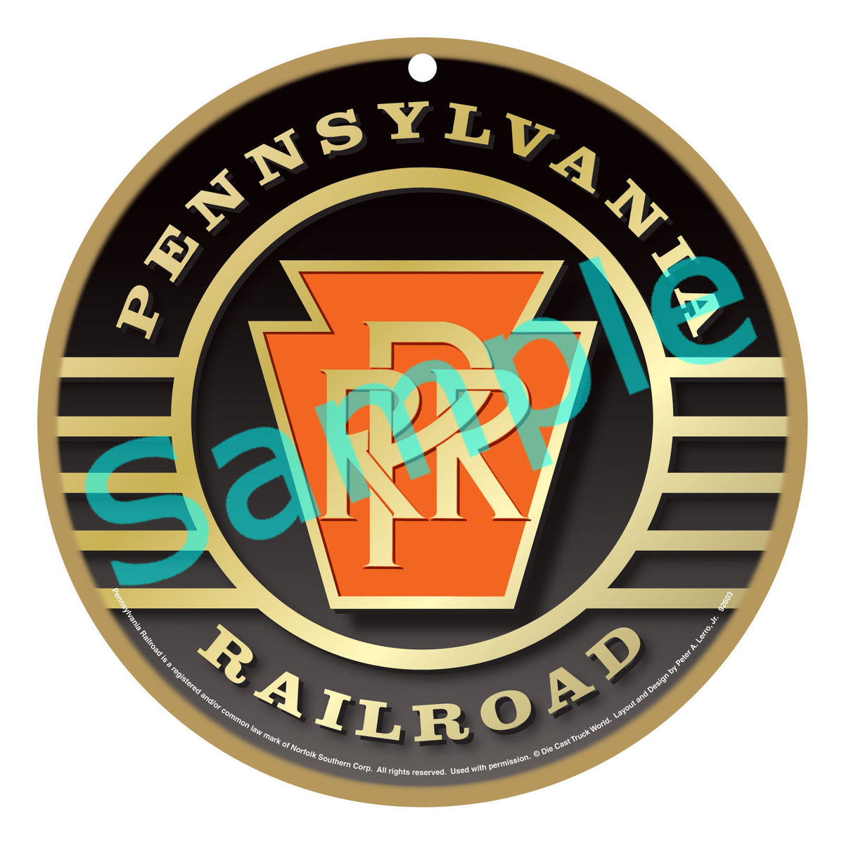 Pennsylvania Railroad Black Logo Wooden Sign