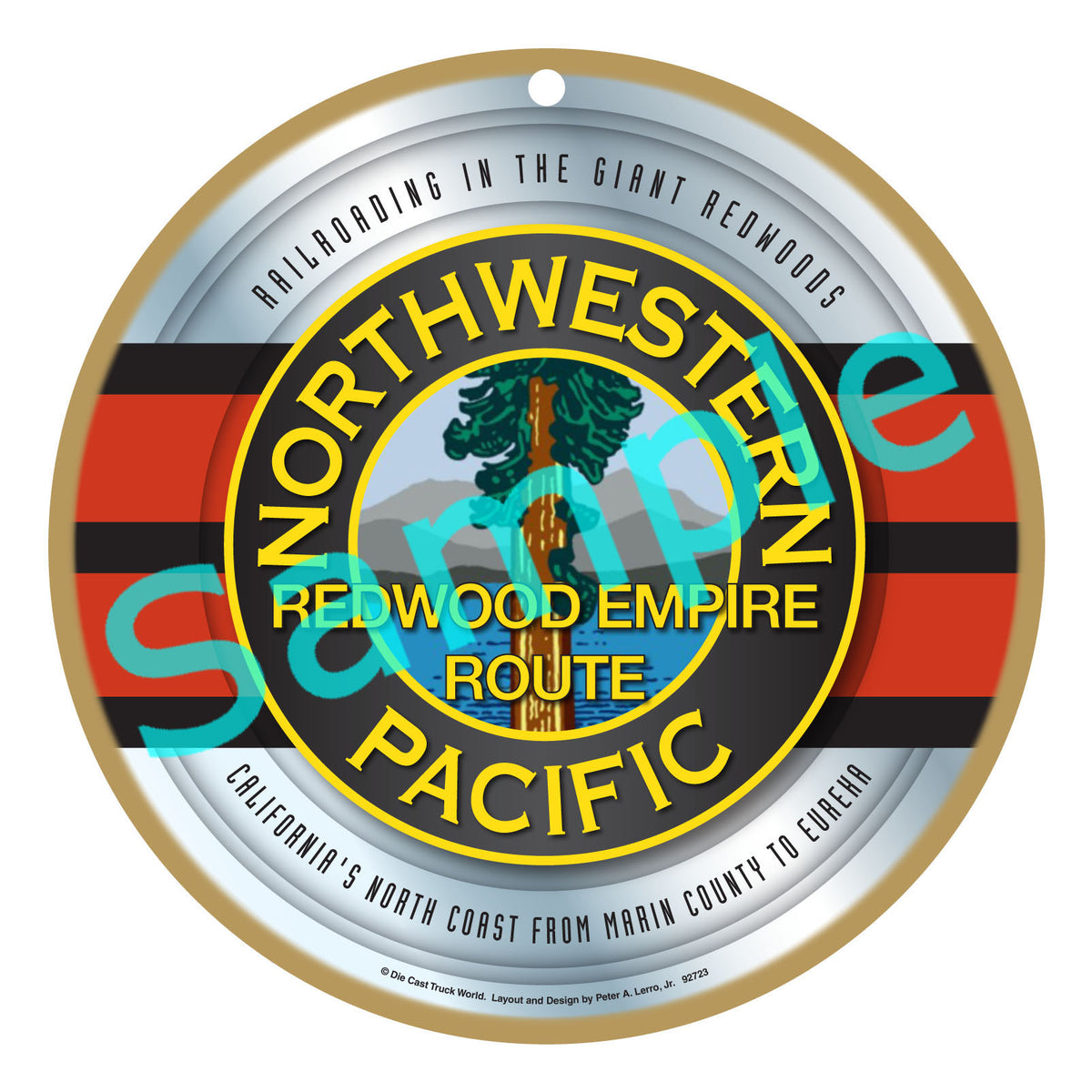 Northwestern Pacific "Redwood Empire Route" Wooden Sign