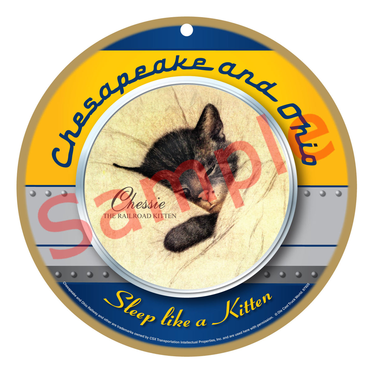 Chesapeake and Ohio "Chessie The Railroad Kitten" Drumhead Sign