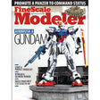 Magazine cover featuring a model of a robot with text about promoting a panzer to command status and airbrushing a Gundam.