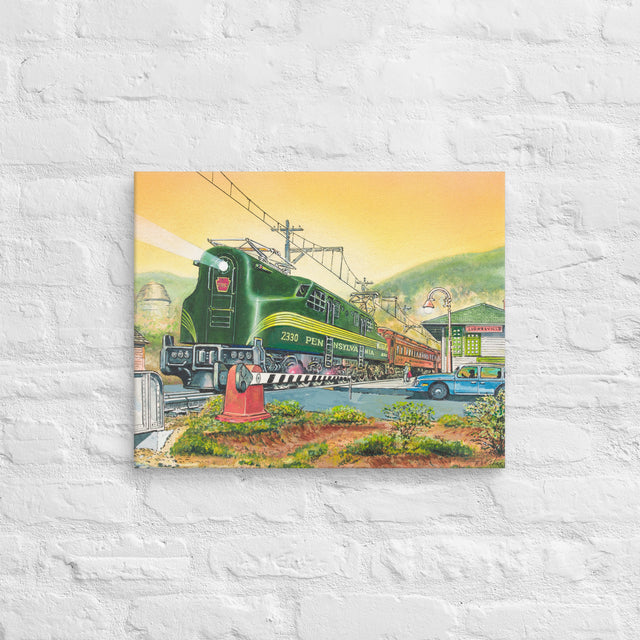 GG1 at Lionelville Station Canvas by Robert Sherman - 16"x20"
