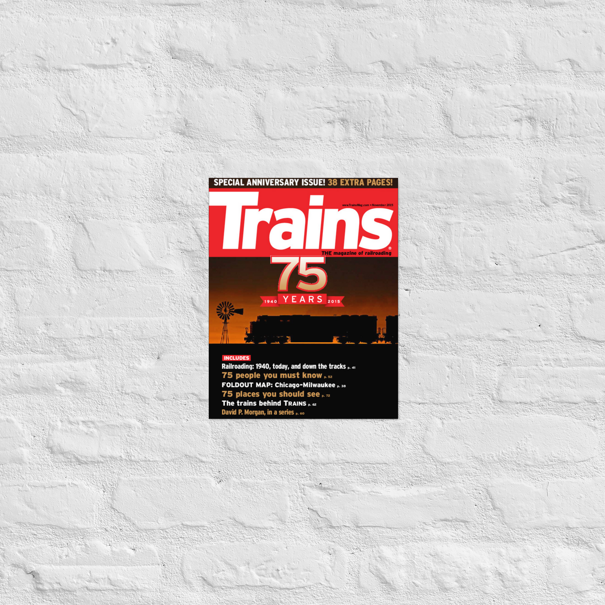 November 2015 Trains Magazine 75th Anniversary Issue Cover Print