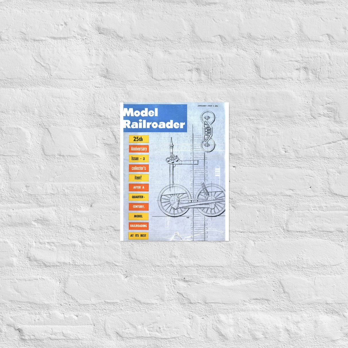 January 1959 Model Railroader 25th Anniversary Issue Cover Print