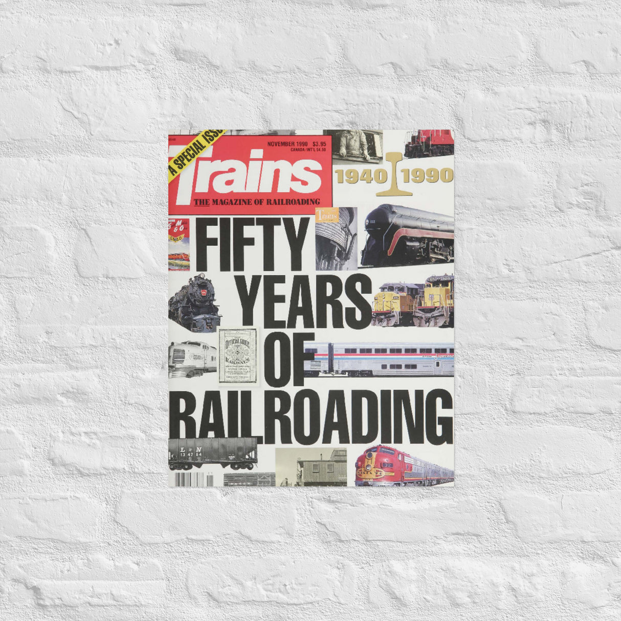November 1990 Trains Magazine 50th Anniversary Issue Cover Print