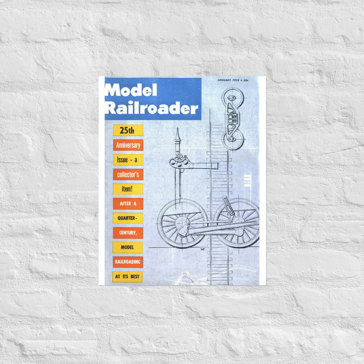 January 1959 Model Railroader 25th Anniversary Issue Cover Print