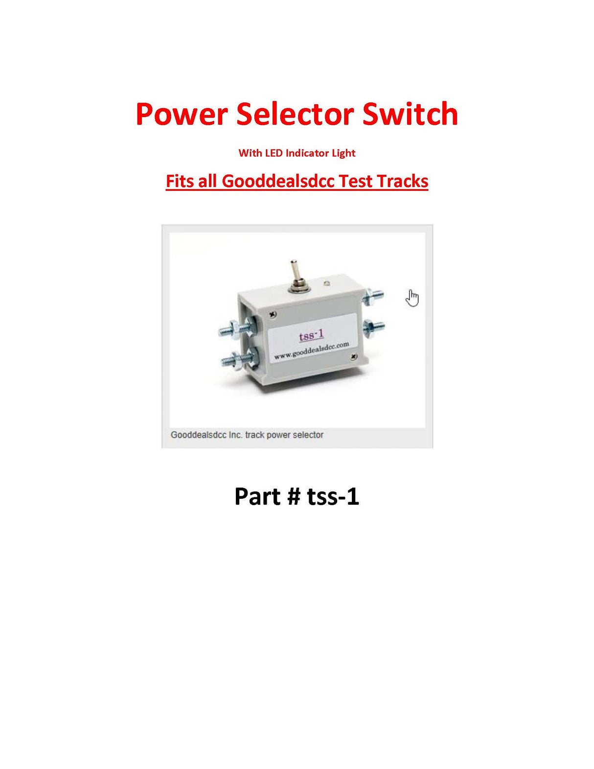 Track Power Selector Switch