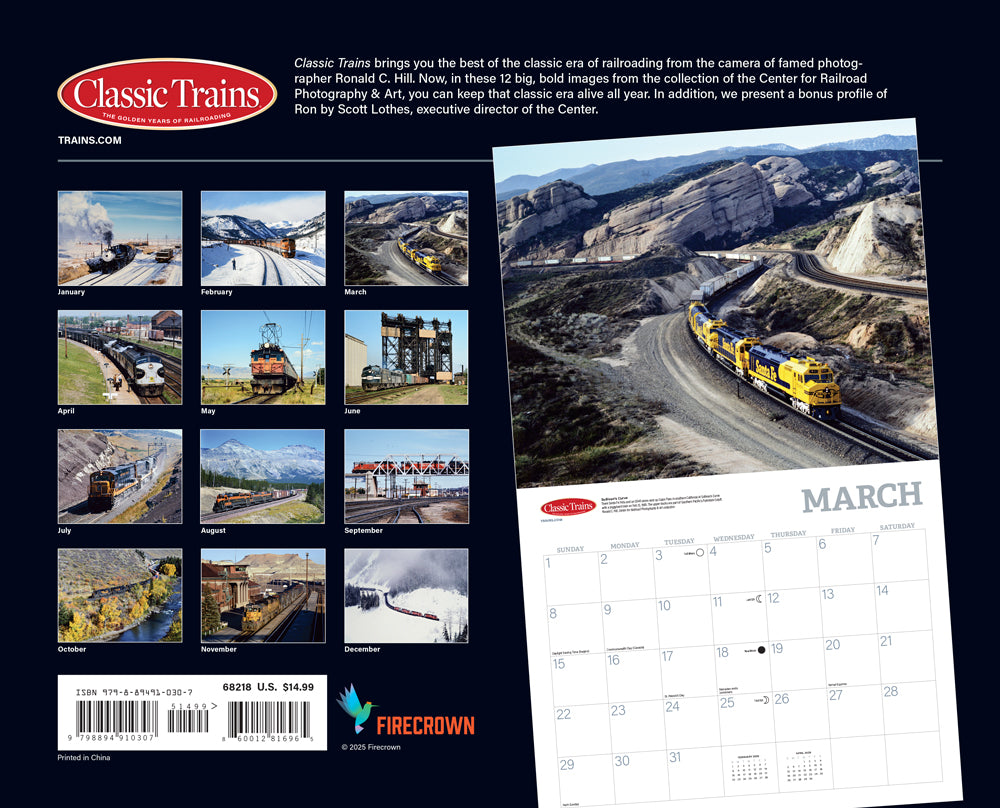 classic railroading calendar