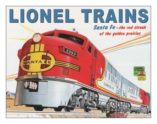 Lionel Santa Fe Metal Sign