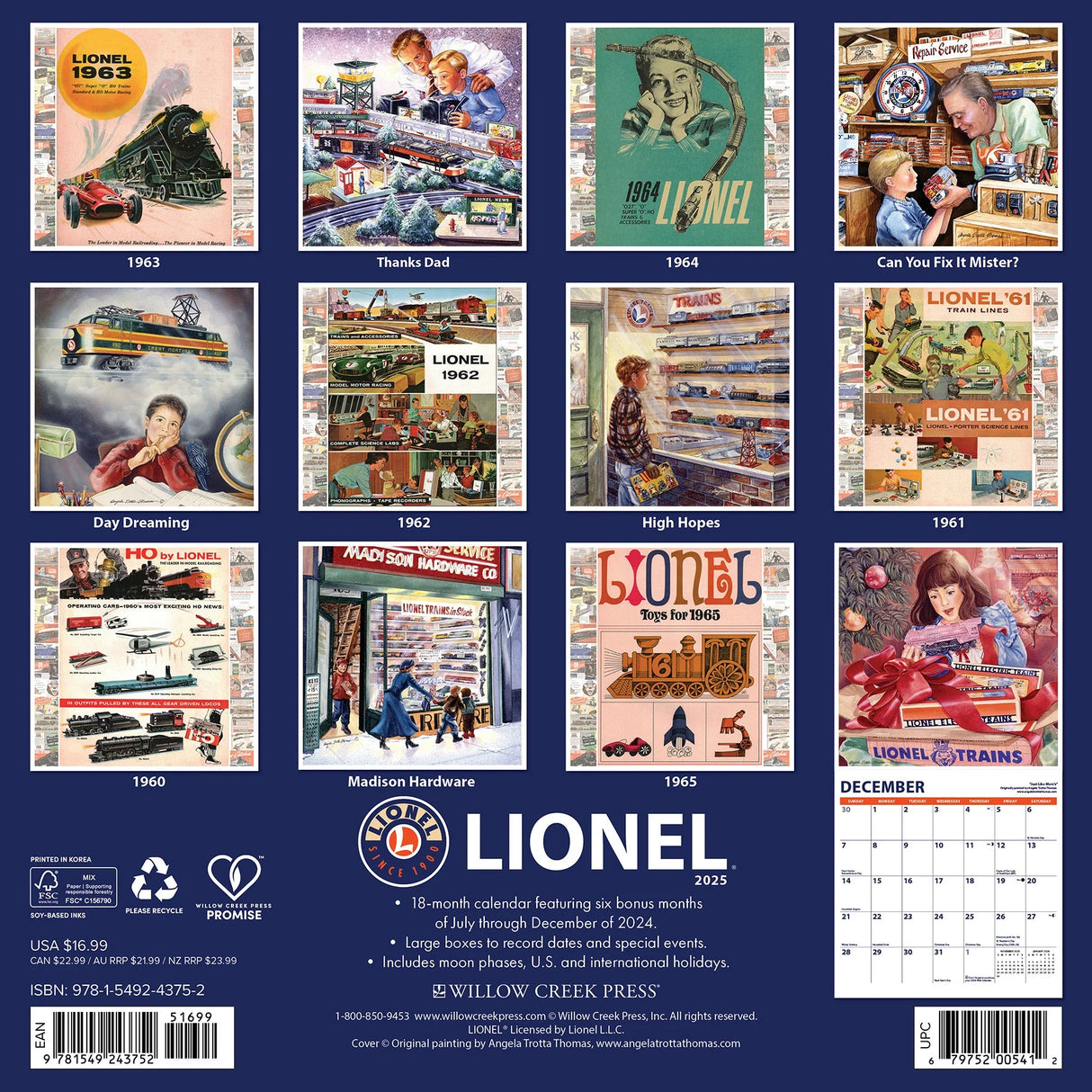 Lionel 2025 Wall Calendar