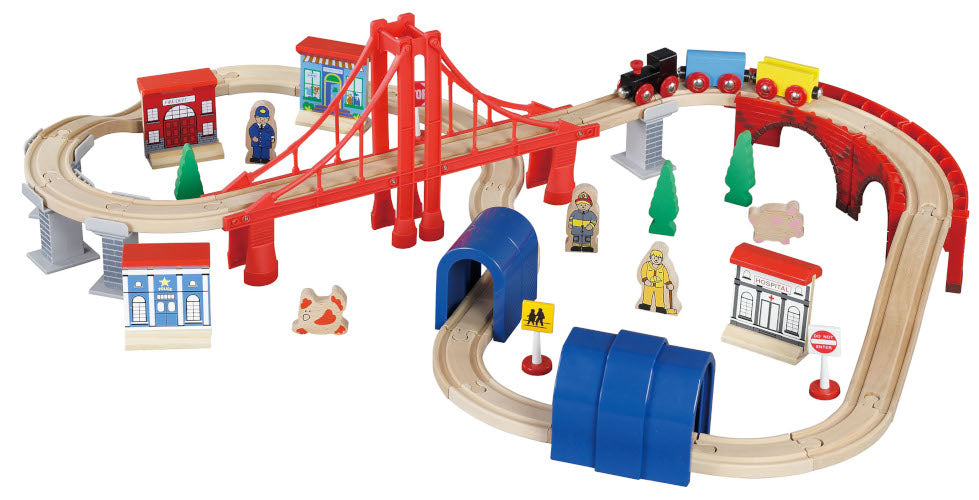 Wooden Train Set 60 Piece – Store