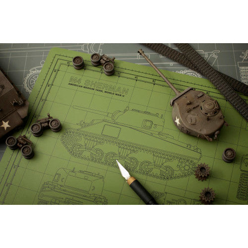 Tankraft Sherman Tank Model Builder's Cutting Mat - 12x18