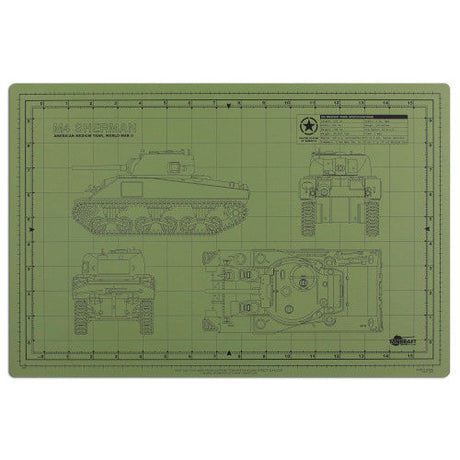 Tankraft Sherman Tank Model Builder's Cutting Mat - 12x18