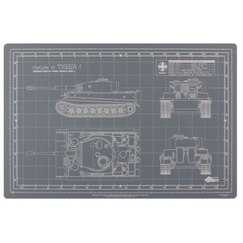 Tankraft Tiger Tank model Builder's Cutting Mat - 12x18