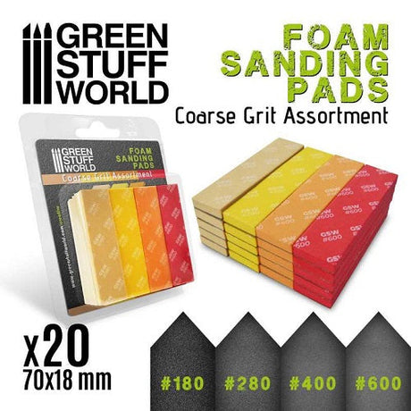 Green Stuff World: Assorted Fine Grit Foam Sanding Pads - 20pk Green Stuff World: Assorted Fine Grit Foam Sanding Pads - 20pk