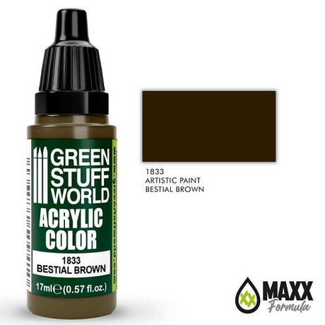 Green Stuff World Acrylic Color 17mL - Bestial Brown