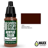 Green Stuff World Acrylic Color 17mL - Redwood Brown