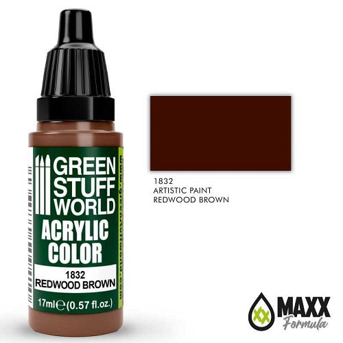 Green Stuff World Acrylic Color 17mL - Redwood Brown