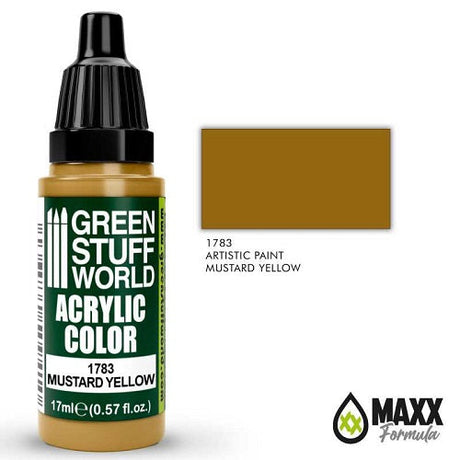 Green Stuff World Acrylic Color 17mL - Mustard Yellow