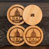 Baltimore & Ohio Bamboo Coaster Set