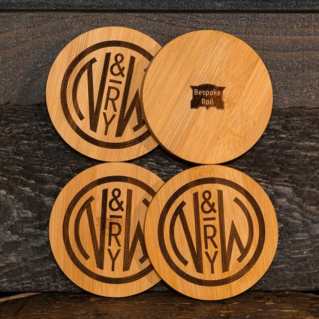 Norfolk & Western Bamboo Coaster Set