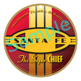 Atchison Topeka & Santa Fe "The Super CHIEF" Wooden Sign
