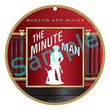 Boston and Maine "The Minute Man" Drumhead Sign