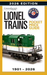 Lionel Trains pocket price guide cover with a green train model on a white background