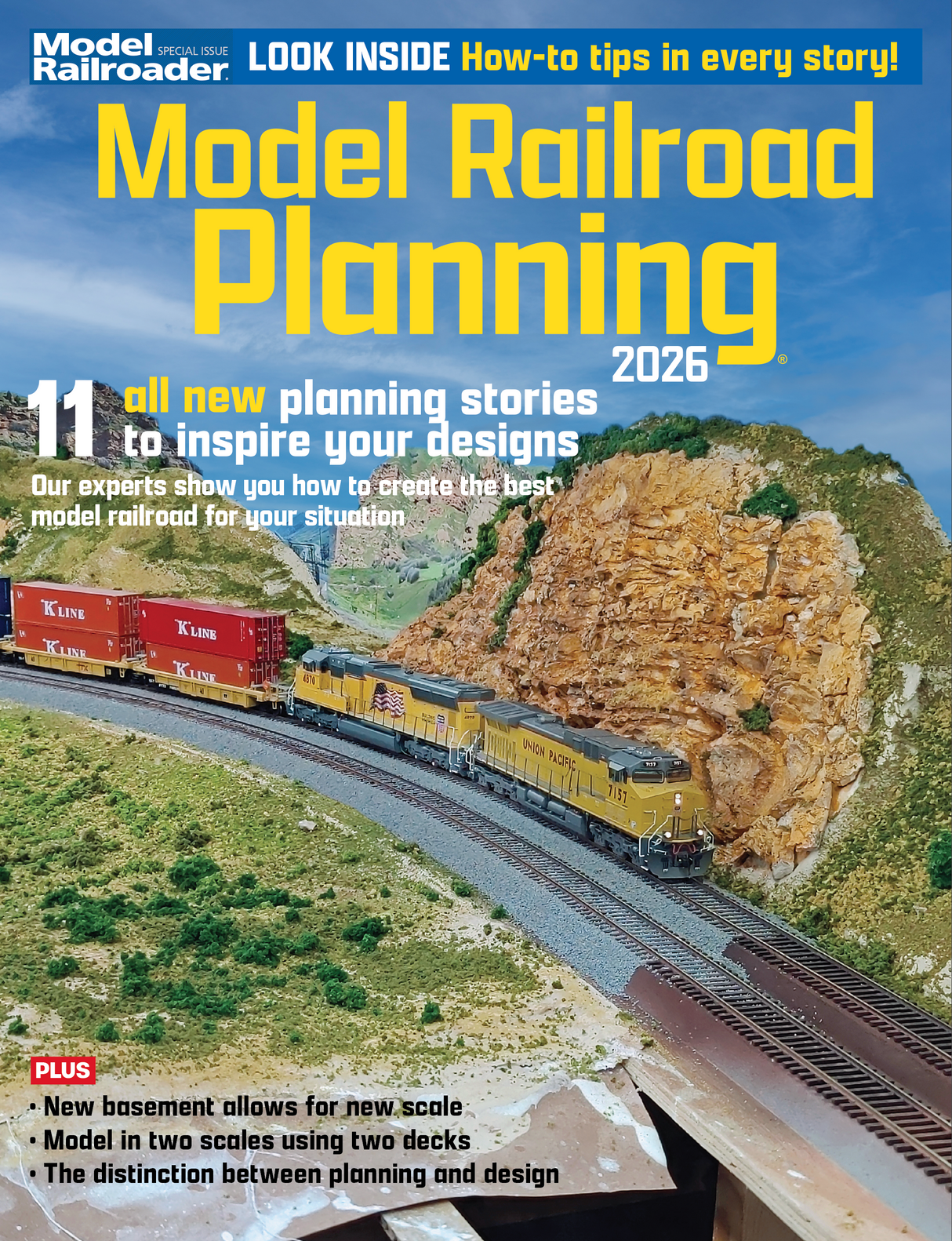 Model Railroad Planning magazine cover with model trains and landscape