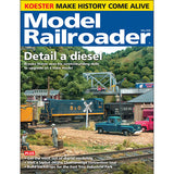 Model Railroader magazine cover with model train set and text