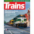 Magazine cover featuring a Norfolk Southern train on a city street with text about the railroad's performance.