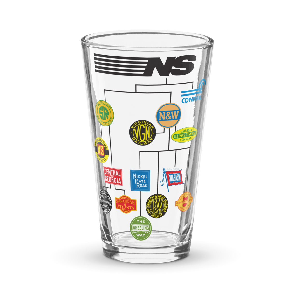 Norfolk Southern Family Tree Pint Glass